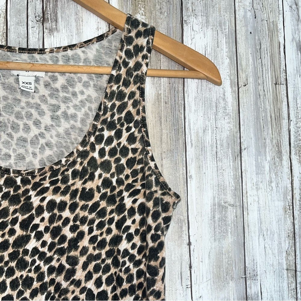 J.Crew Leopard Print Midi Dress XXS Sleeveless Cotton Fitted Casual Summer Dress - Picture 6 of 9